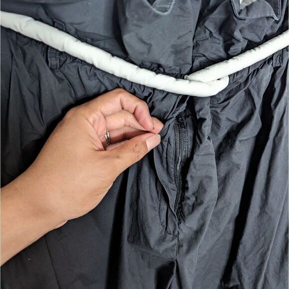 Nuovo Borgo Wide Leg Oversized Sleeveless Belted Jumpsuit Black White IT44 US 10 - Picture 6 of 12